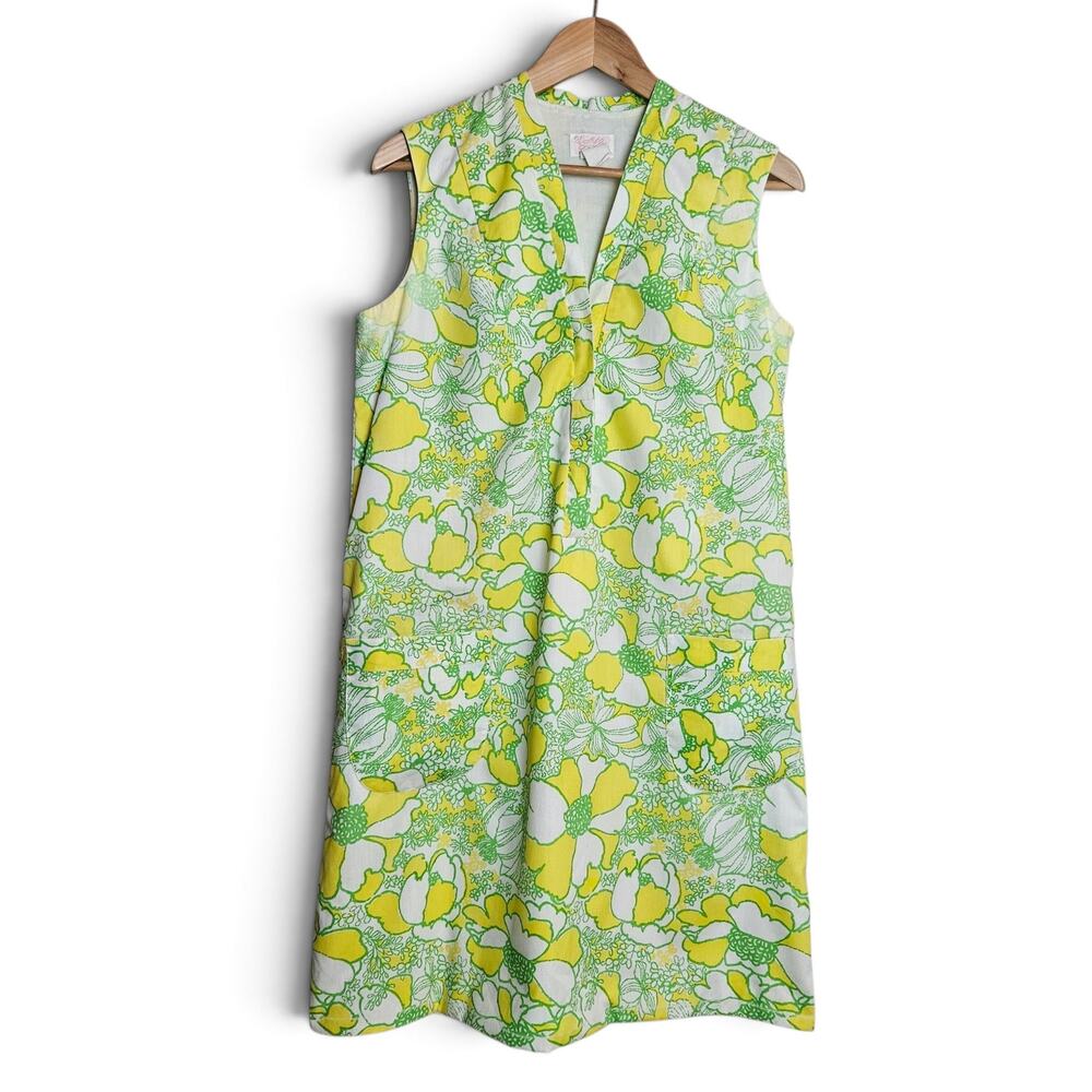 The Lilly by Lilly Pulitzer VTG Floral Sleeveless Shift Dress Sz 10 Retro Preppy